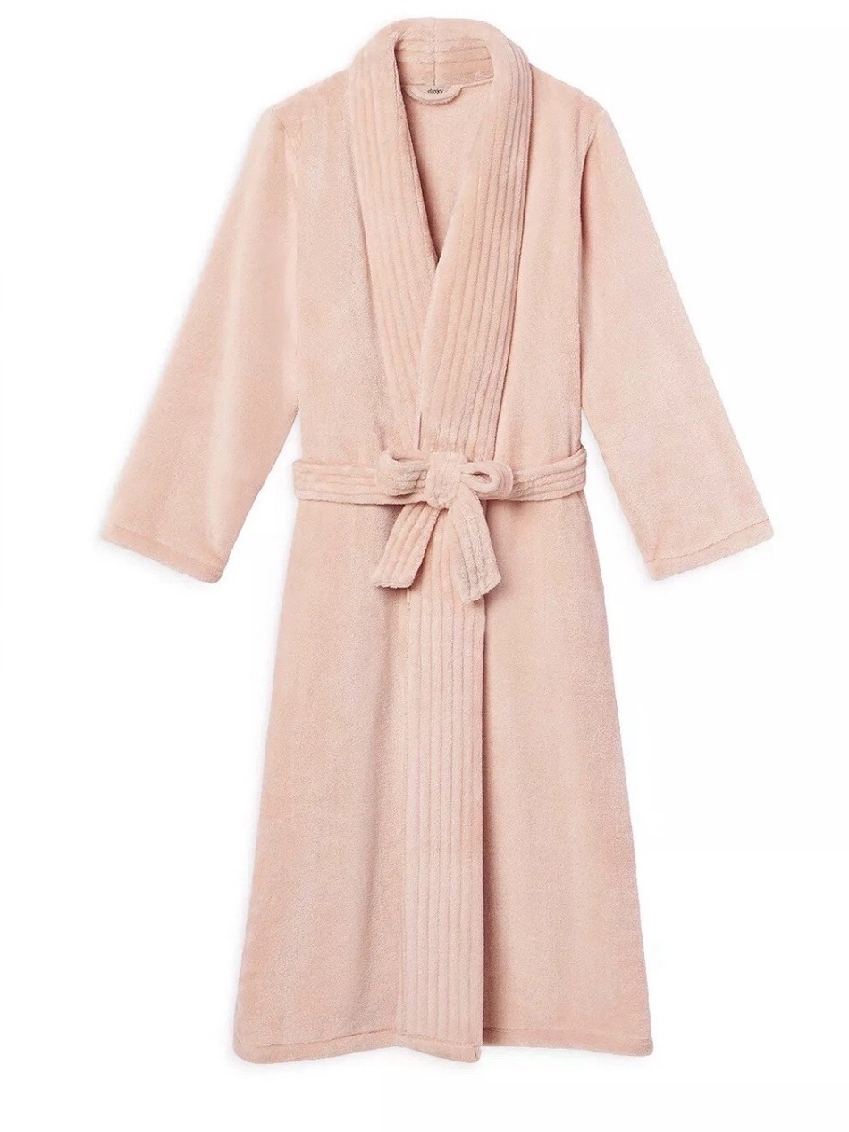 Eberjey Chalet Plush Ladies Robe Rose Cloud. Large. Euc!